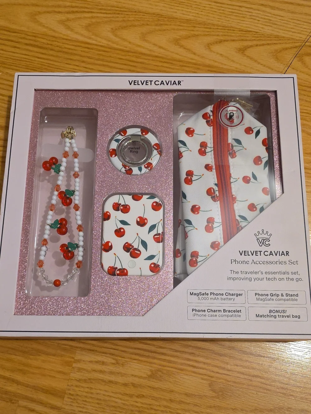 Velvet Caviar Cherry Phone Accessory Gift Set